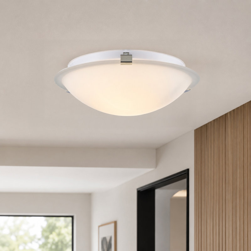 Plafonnier encastré 2 lumières 12 po Braydon, Nickel brossé