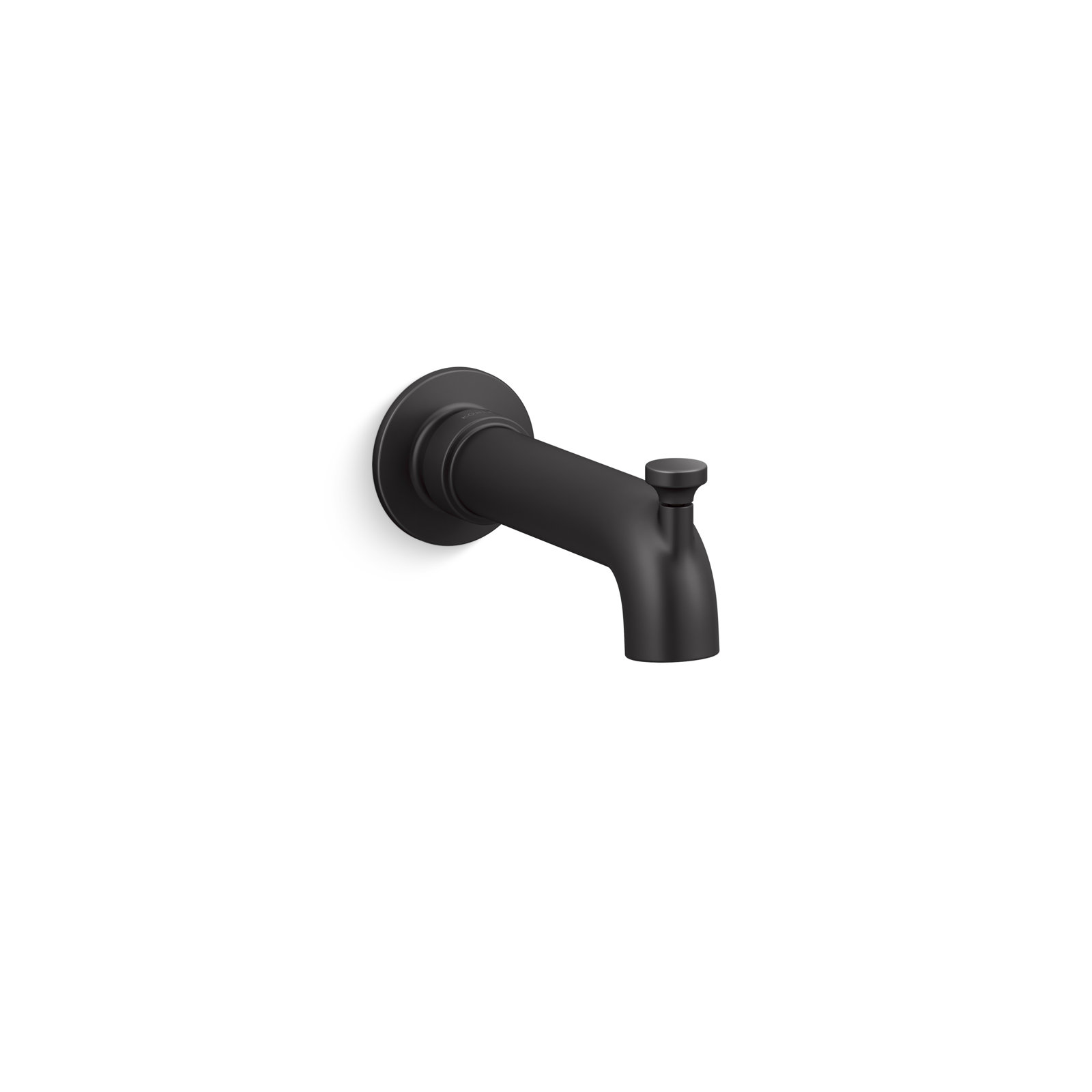 Castia Wall-Mounted Bath Spout with Diverter, Matte Black