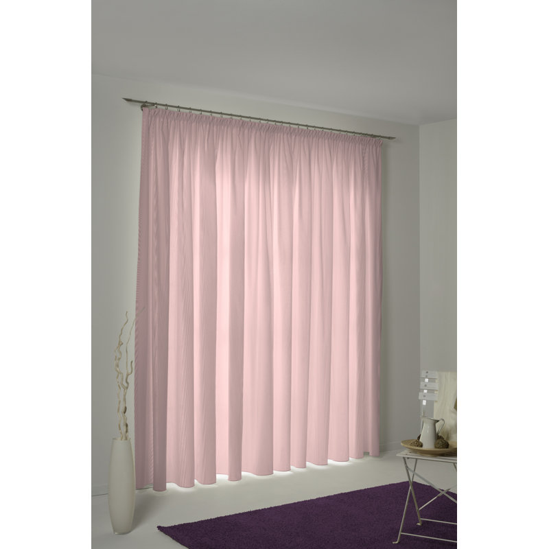Uni Collection 100% Cotton Room Darkening Curtain Single Panel, 142cm wide x 295cm high, Pink