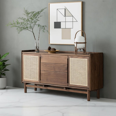 Retro solid wood storage sideboard