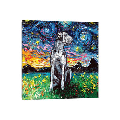 « Merle Great Dane Night » par aja Trèves, reproduction d’art