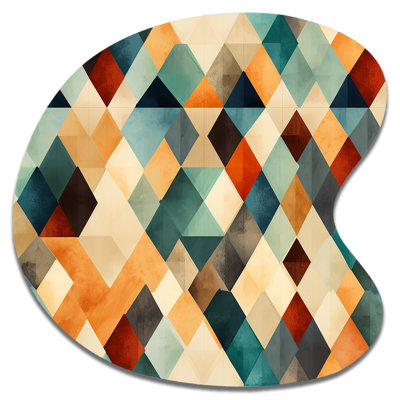 Cosson - Asymmetrical Geometric Metal Wall Art, Unique Shape Metal Wall Sculpture Print