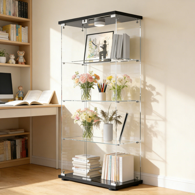 Vitrine à 4 tablettes Jacody, Noir