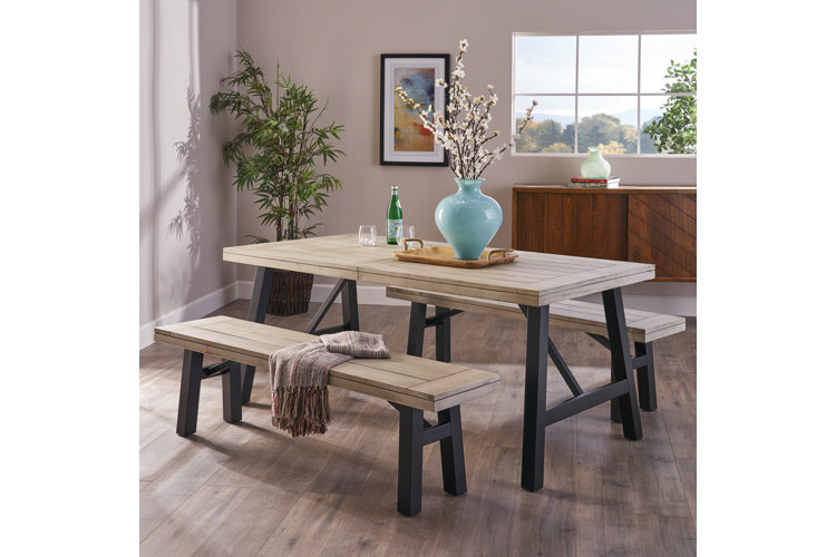 Top Bench Seating Gray Kitchen and Dining Sets