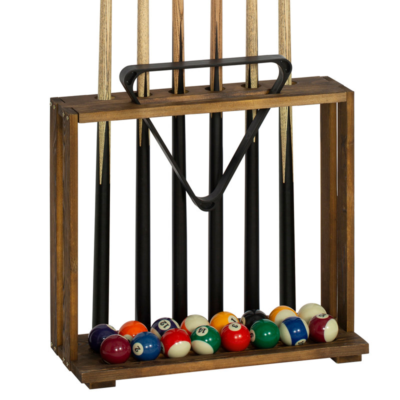 Billiard Pool Cue Rack with Triangle Rack Slot