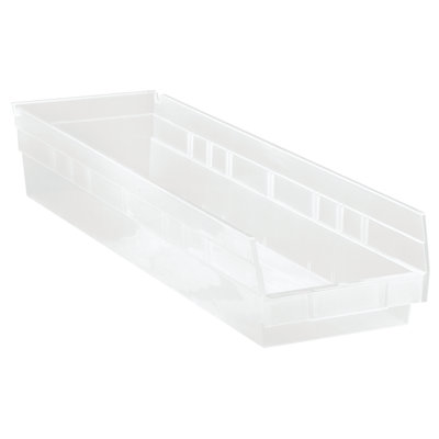 Economy Shelf Bin, nesting, (7) divider slots, rear hanglock, molded-in label holder, polypropylene, case of 8