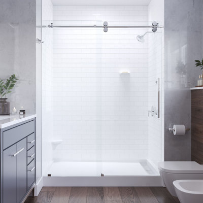  Porte de douche coulissante en verre trempé 3/8 po Briza 44 - 48 x 76 po Briza