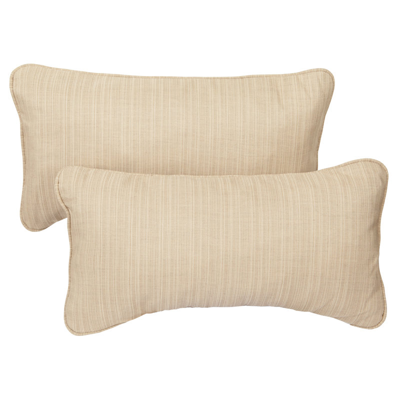 Alarise Striped Outdoor Reversible, Sand, 13" H x 20" W, Solid Color