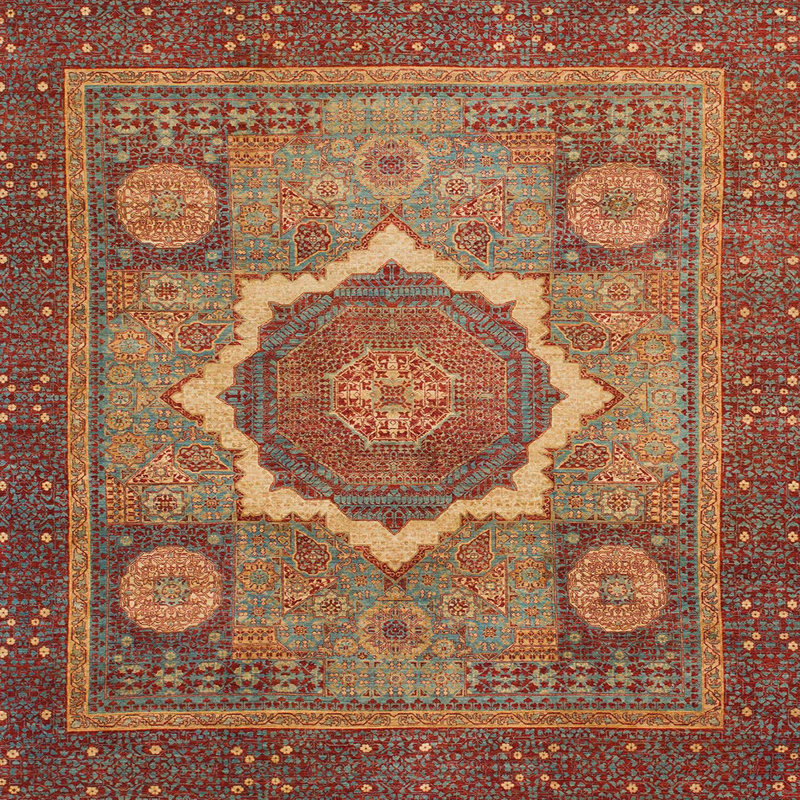 Tapis abstrait moderne 1374, Carré 8 pi