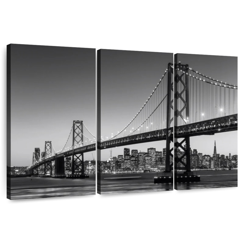 Pont de la baie de Sireci, en noir et blanc, H 24 po x l 38 po