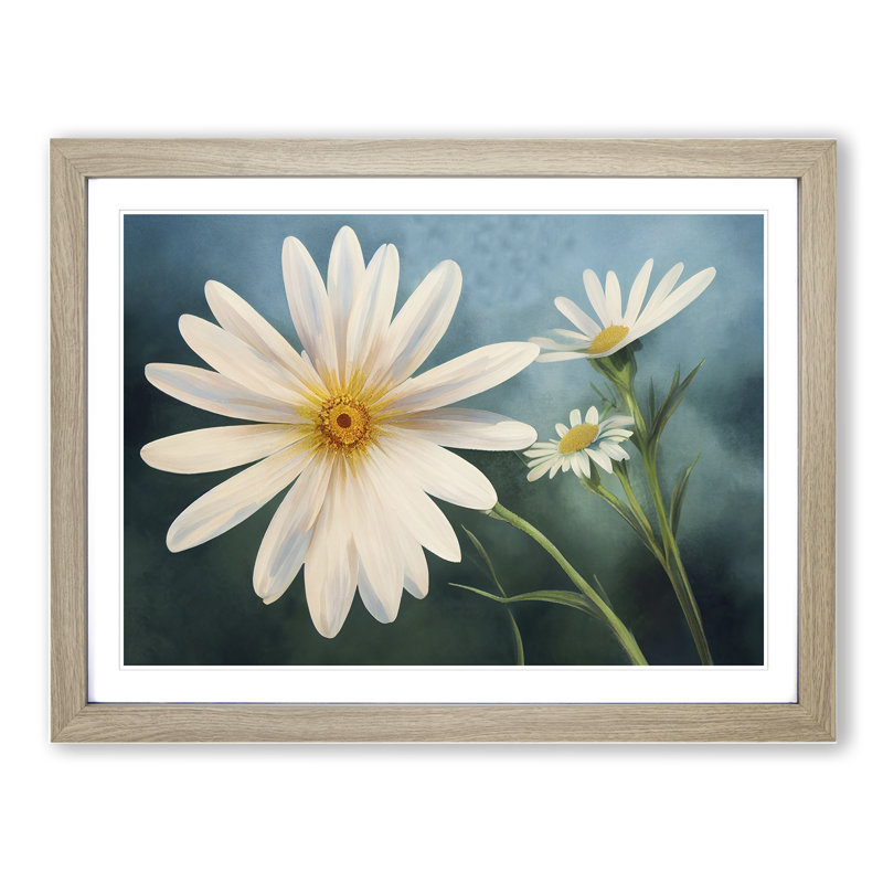 Extraordinary Daisy Flowers - Framed Print, 46cm H x 64cm W x 2cm D, Oak Framed