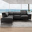 Canapé modulaire inclinable en cuir Valencia Pista - Canapé en cuir grainé italien Nappa 11000 - Siège inclinable électrique avec repose-pieds - Appuis-tête réglables-106458974-106892702