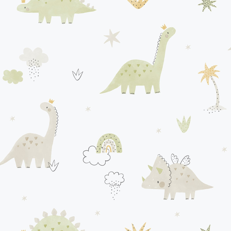 Bambino Collecton Dinosaurs Wallpaper Roll, Green