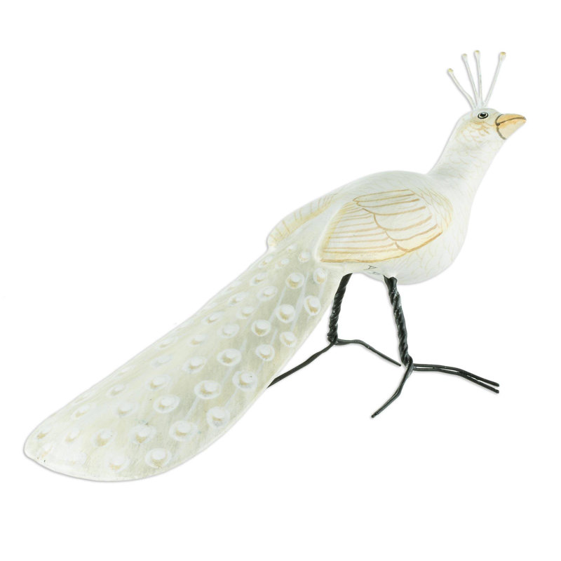 Figurine albinos paon indien