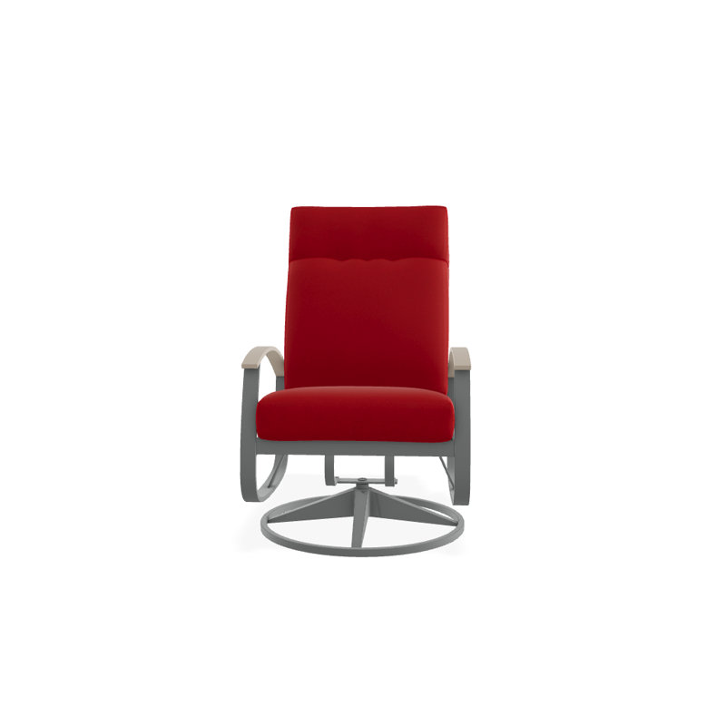Chaise de patio pivotante avec coussins Askar, Graphite texturé, Rouge 1A, Désert P60