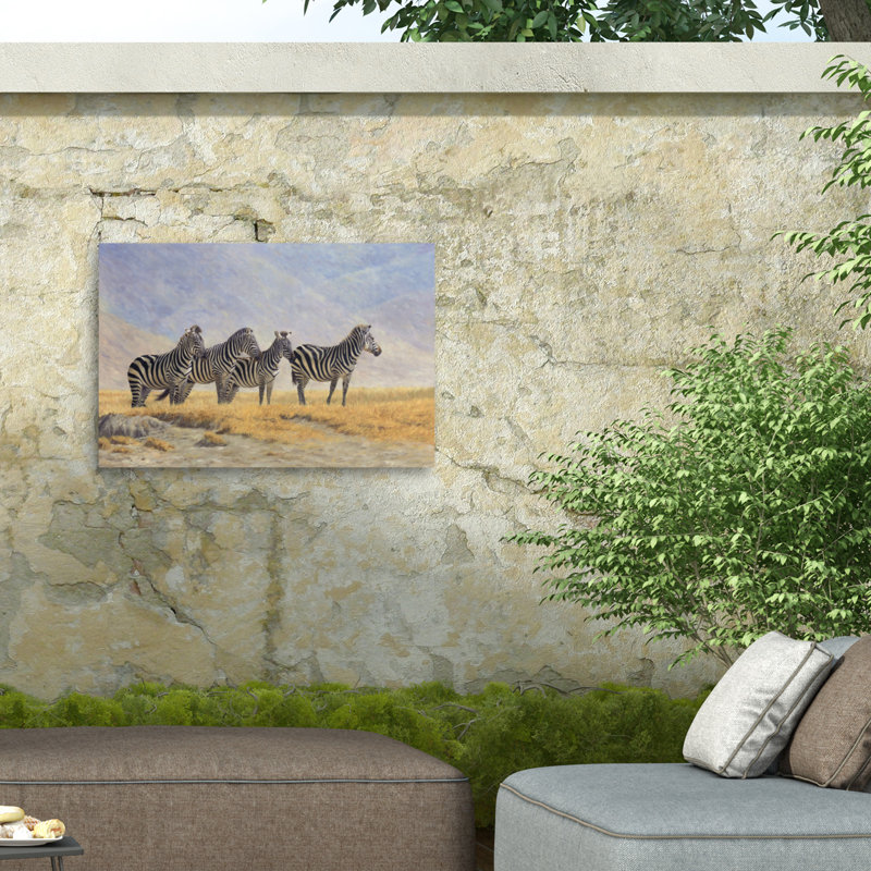 Toile d'extérieur David Stribble Zebras Nhorongoro, H 12 po x l 19 po