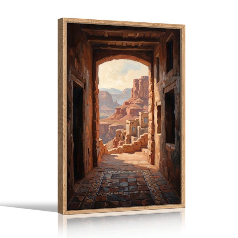 Ensemble de 1 tableau sur toile représentant une arche du désert, 48"H x 36"W, Natural