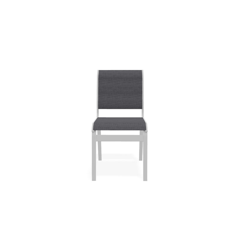 Chaise d'appoint de salle à manger Hiraku, Blanc texturé, Étain Augustine