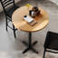 Plateau de table rond en bois massif de 30 po avec base en X de 22 po x 22 po-158564411-158564414-158564410