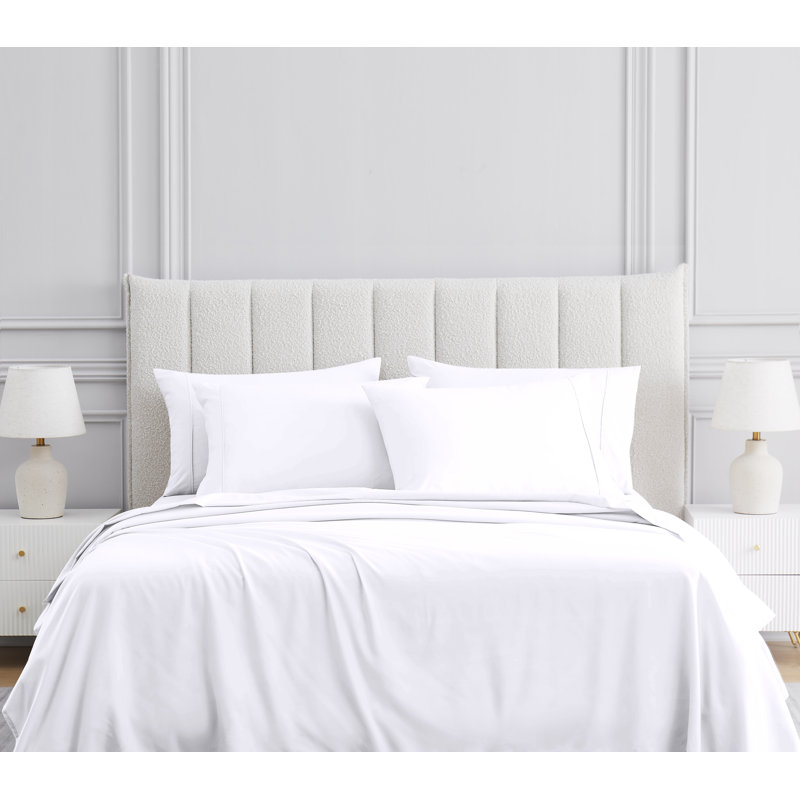 Organic Cotton 100% Cotton Sheet Set, Full Sheet Set with 2 Pillowcases, White