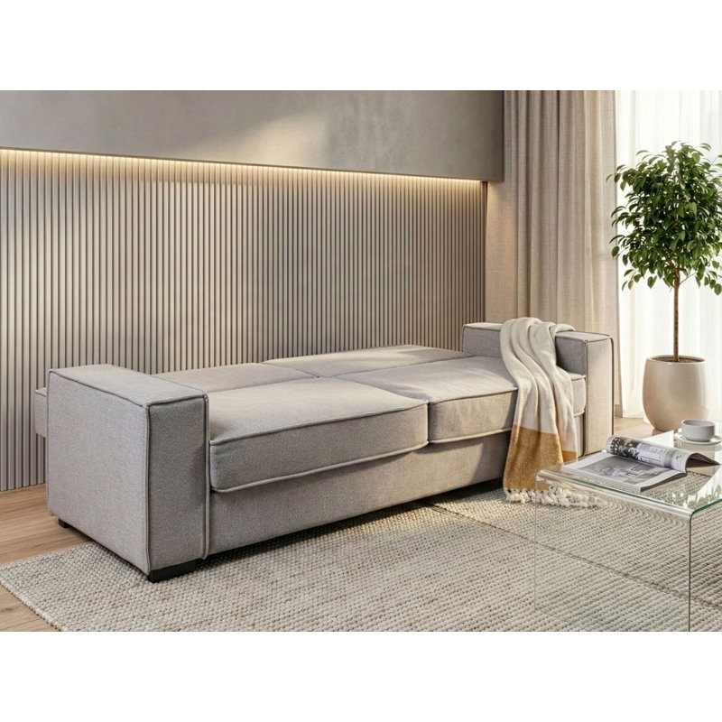 AROLE 3 Seater Fabric Sofa Bed, Grey, Fabric