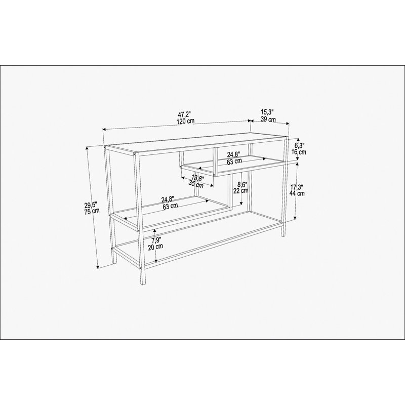 Tolleson TV Stand for TVs up to 55", Gold/Grey