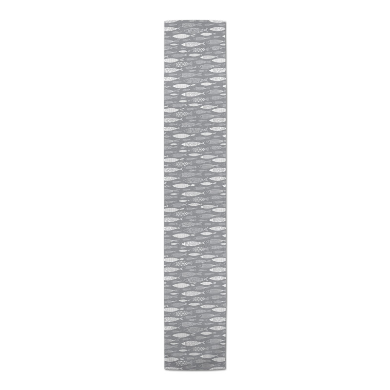 Chemin de table Anesa, 90 po x 16 po, gris