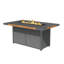 Table de foyer d'extérieur au propane en aluminium avec couvercle Lois H 26,77 po x l 62,99 po