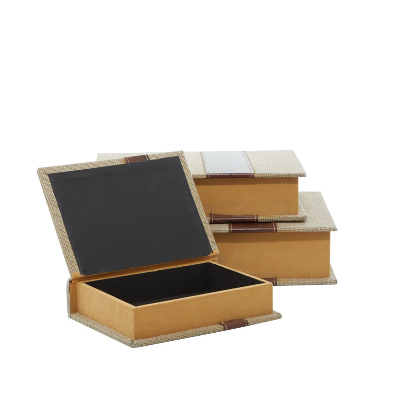 Boîte à livres traditionnelle 3 pièces Cortland, Brun clair