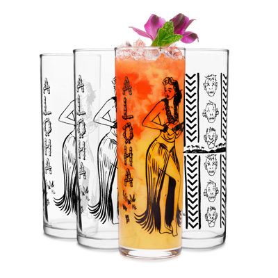 Libbey Tiki Kahiko Zombie Glass, Clear, 13.5-ounce, Set of 4