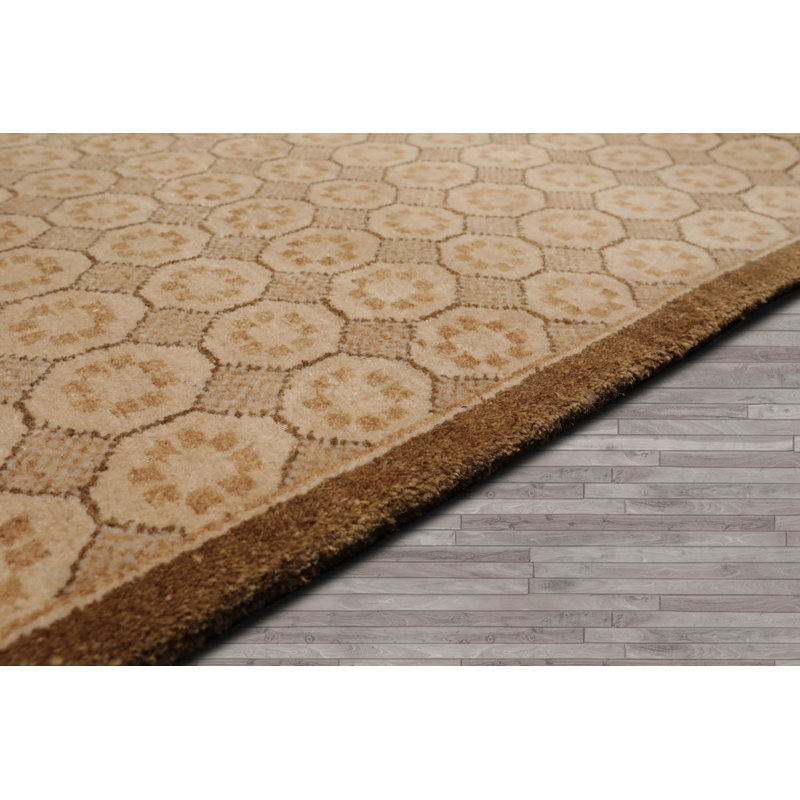Tapis beige unique de 6 pi x 8 pi 9 po Joviah