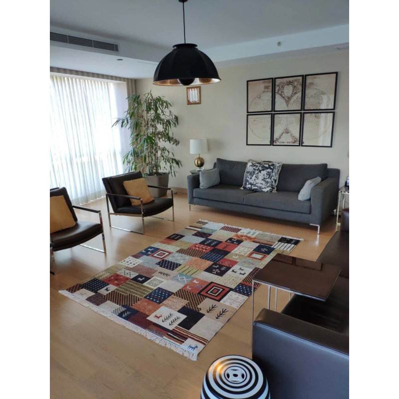Tapis Masanao avec envers antidérapant, Carré 5 pi 11 po
