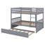 Lit superposé multifonctionnel en bois avec lit gigogne, échelle, garde-corps et conception convertible-234424799