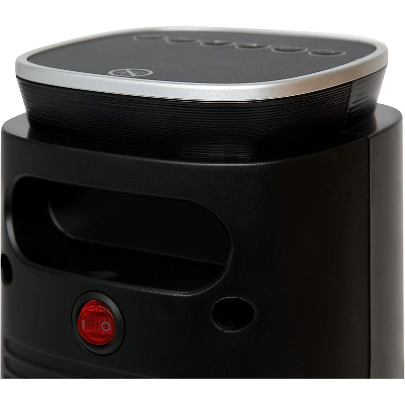 Climatik Oscillating Black Tower Fan Heater, 2 Power Settings, LED Display with Timer & Remote