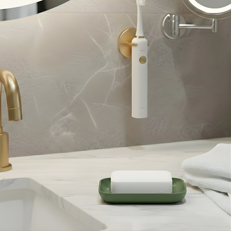 Alabaster Soap Dish, Olive (Green)