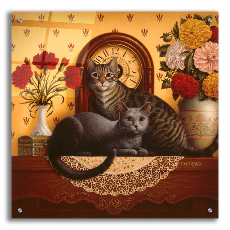 047 Mantel Cats par Dan Craig, H 24 po x l 24 po x P 0,2 po