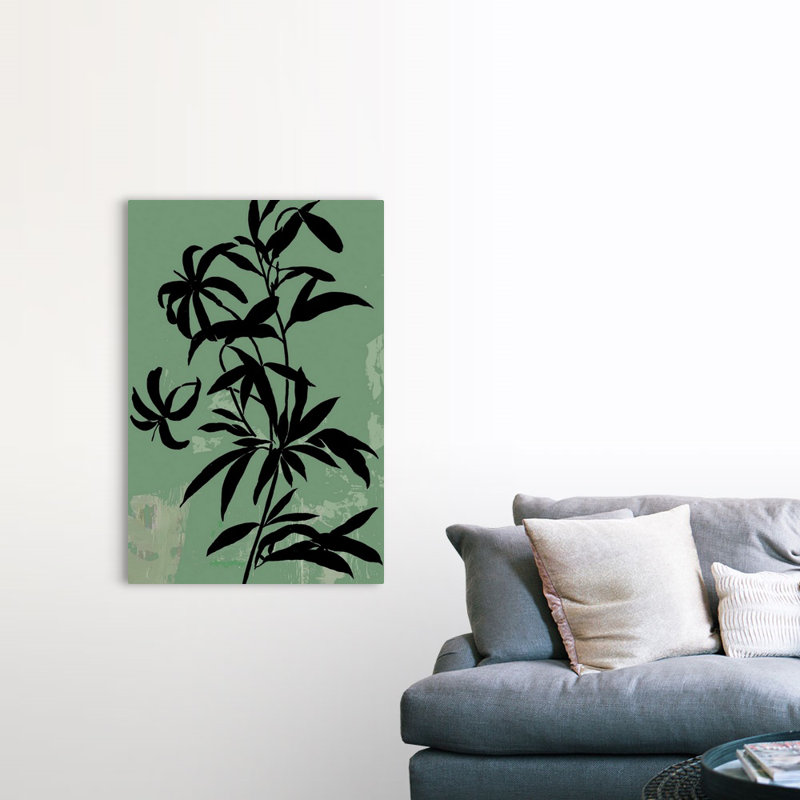 «Green Silhouette I», art mural sur toile, Toile tendue, H 48 po x l 32 po