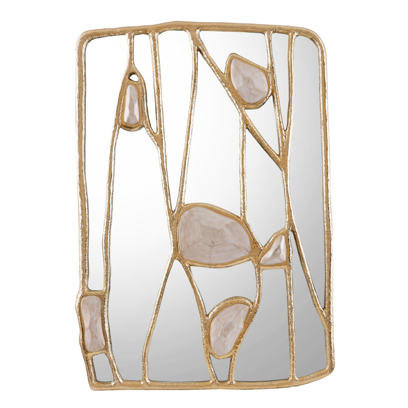 Embellished Branches Mirror, Gold, Silver