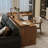 Light walnut L-Shaped Solid Wood desks-107727418-107727419