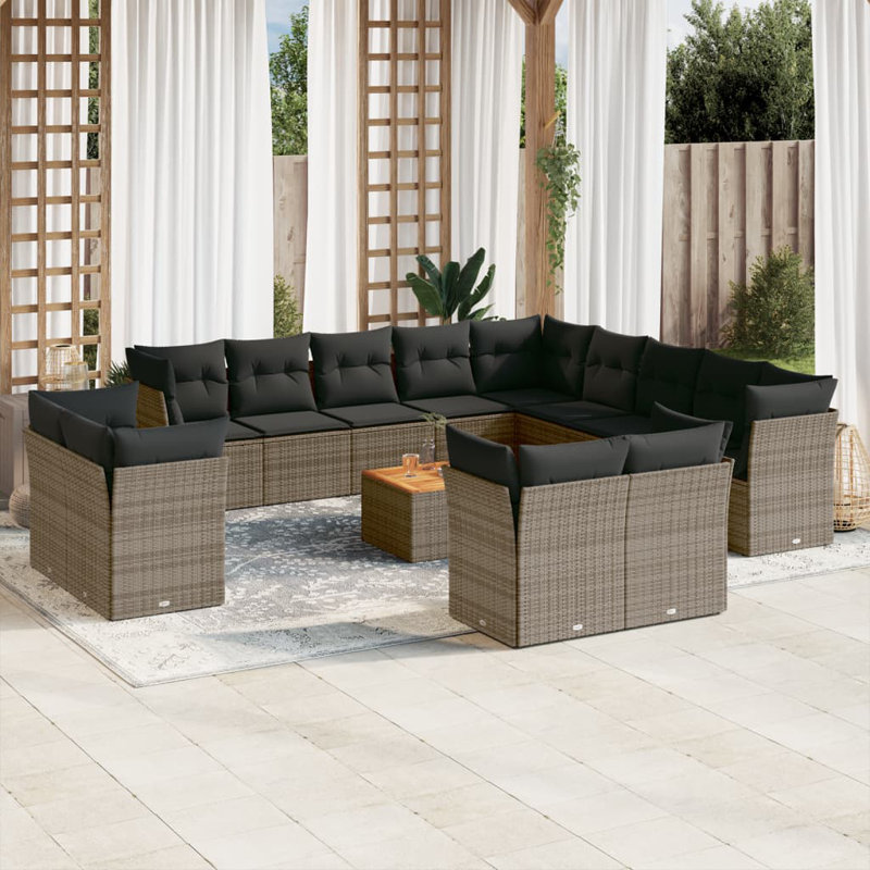Vidaxl Garden Sofa Set, Gray, Gray