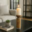 Porte-bougie élégant pour le salon - Porte-bougie de table moderne au fini naturel-87058143