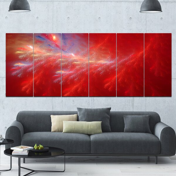 DesignArt Mystic Red Thunder Sky On Canvas Print | Wayfair