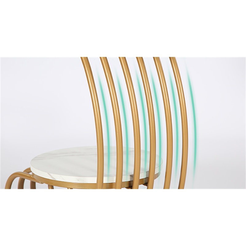 Table de bout ronde 19,68 "moderne avec rangement à 2 niveaux - Faux marbre blanc et table d'appoint dorée
