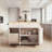 48.8" Rolling Kitchen Island with Drop Leaf Extension, Drawers, and Spice Rack – White-129895336