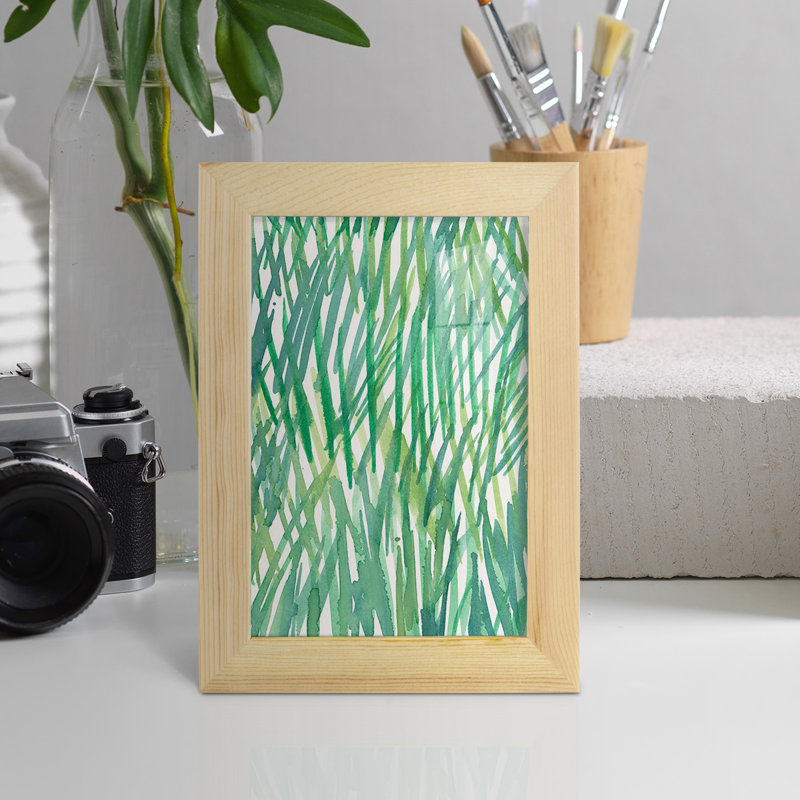 Just Grass I - Wrapped Canvas Print, 7" H x 5" W x 1" D, Natural Framed Paper