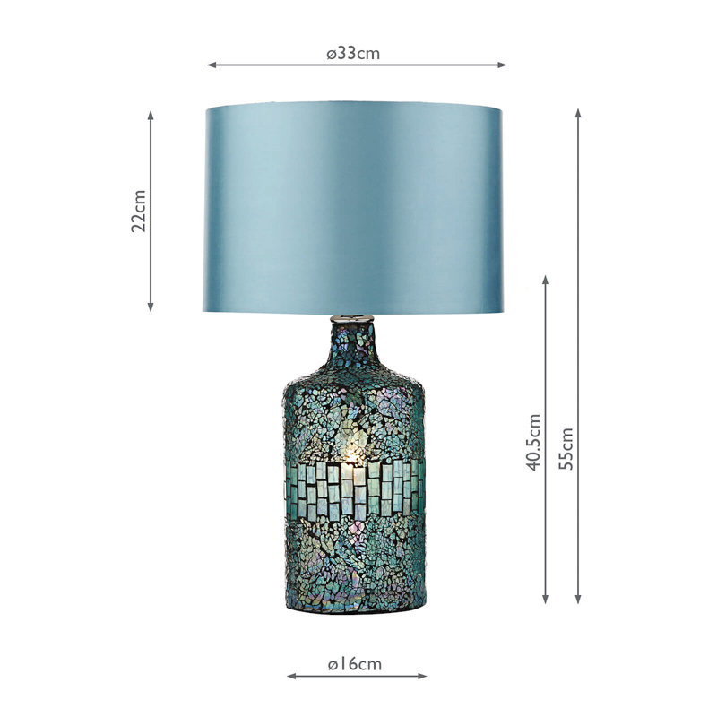 Sylvester Glass Table Lamp, Blue