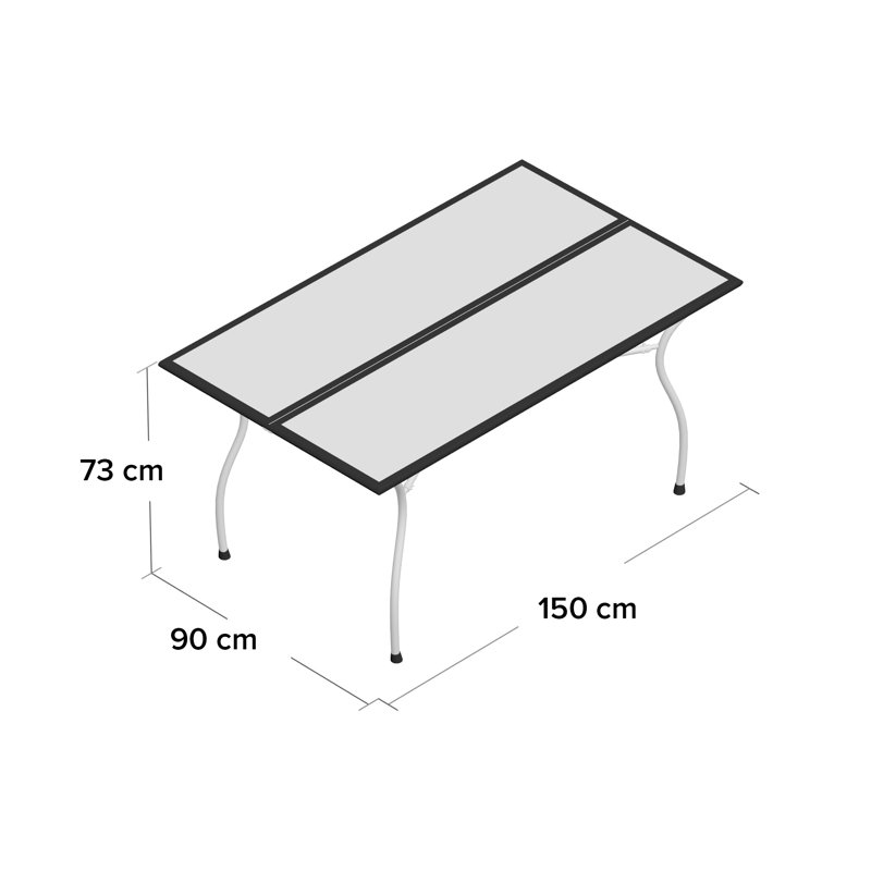 Wimberley Rectangular Metal Outdoor Dining Table , 150cm cm W 90cm cm D