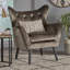 Élégant fauteuil en velours gris convenant à tout fauteuil en velours et à oreilles-283985414