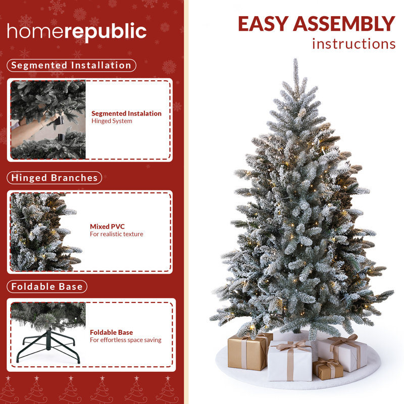 Frosted White LED Light Up Christmas Tree SX3601, 2.95' H