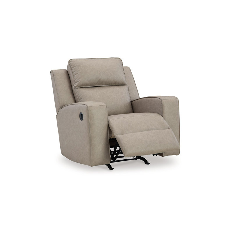 Livie Faux Leather Recliner, Pebble Beige Gray